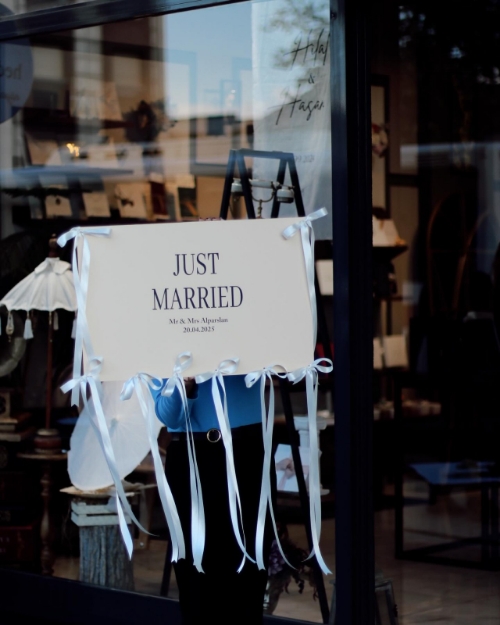 Just Married Araba Süsü  resmi