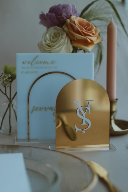 Yeni Gold Pleksi Welcome Masa Numaratörü resmi