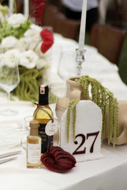 Çiçeksiz Aphelia Alçı Masa Numaratörü resmi