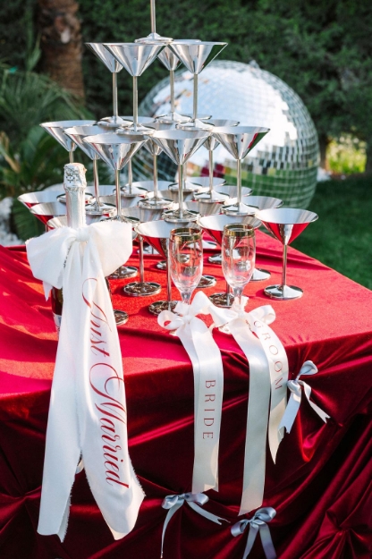 Şampanya ve 2'li Kadeh kurdelesi resmi